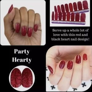 Color Street Party Hearty Red and Black Nail Wraps Party Hearty